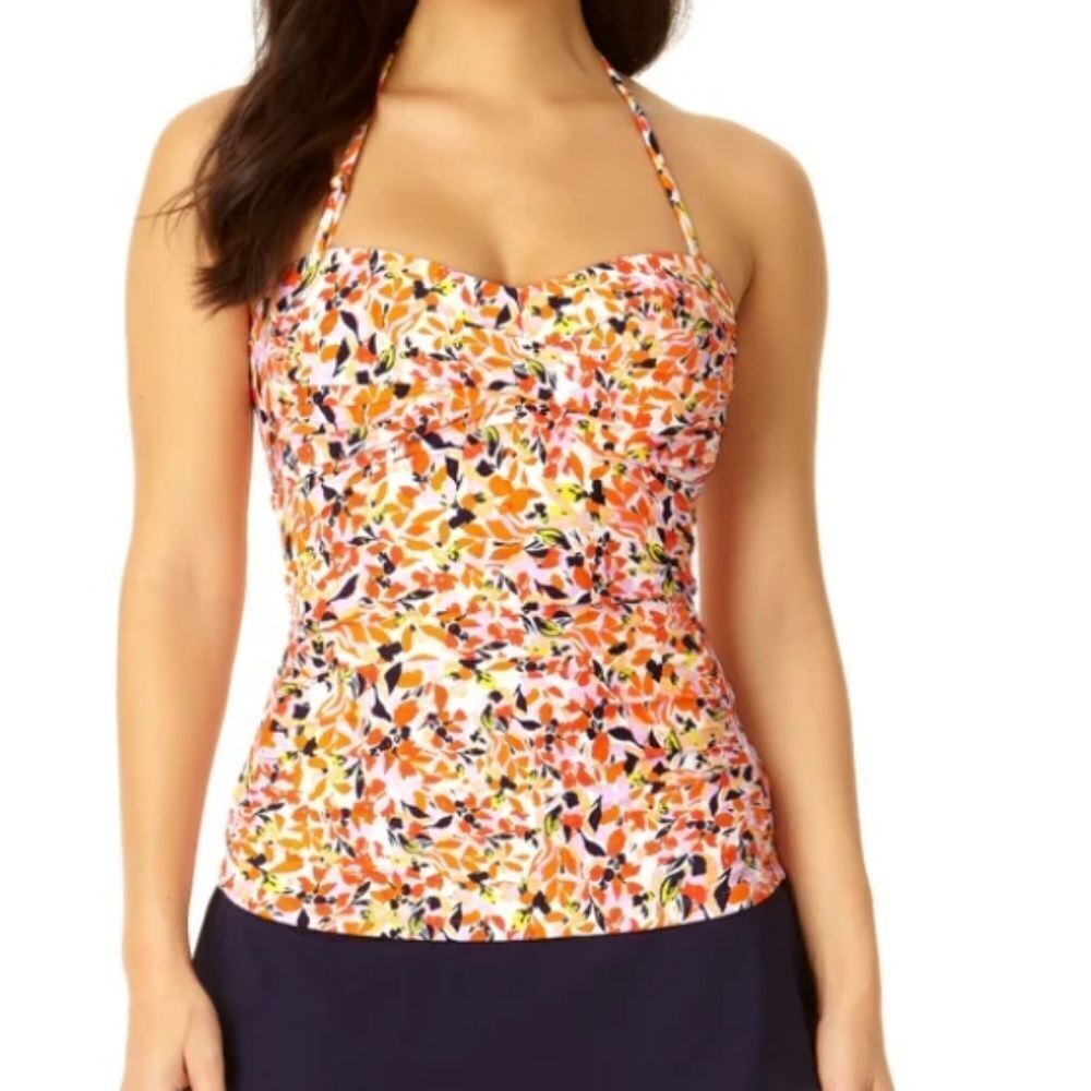 Anne cole Women's Twist Front Bandeau Swim Top size Small